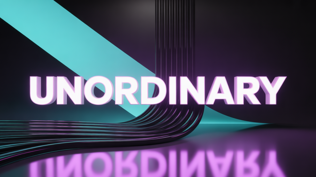 ideogram v3.0 exquisite high fashion photography of A powerful modern digital illustration of Unordinary word 0